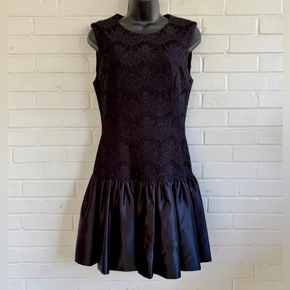 Erin Fetherston Drop Waist Lace Hepburn Dress in Black - Picture 3 of 9